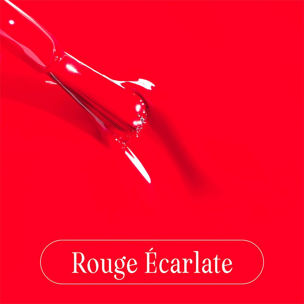 texture du vernis semi permanent rouge ecarlate